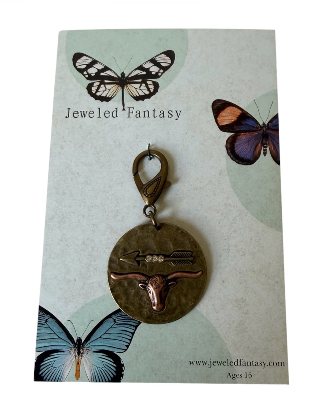 Jeweled Fantasy Handmade Bull Charm